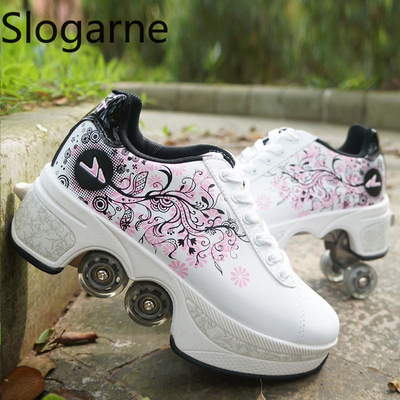 Men Shoes Sneakers - Donne 4 Ruote Deformazione Pattini A