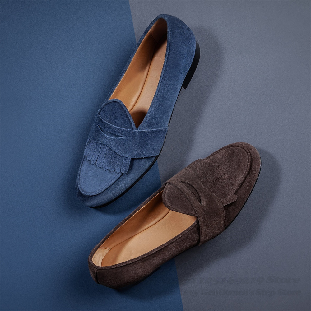 Mocassini in pelle scamosciata - Men'S Shoes Navy Blue recensione e prezzo